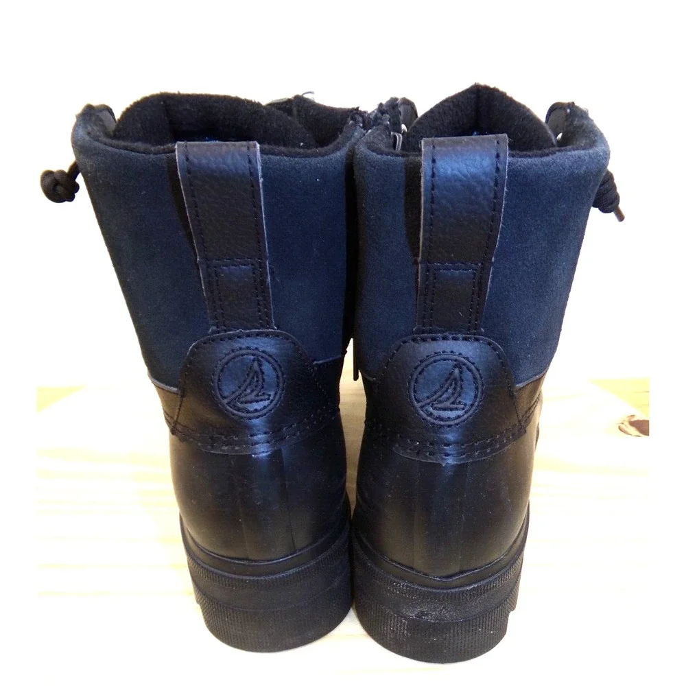 Sperry Duck Rain Boots STS88779 Womens Black Size 9 Chunky Booties